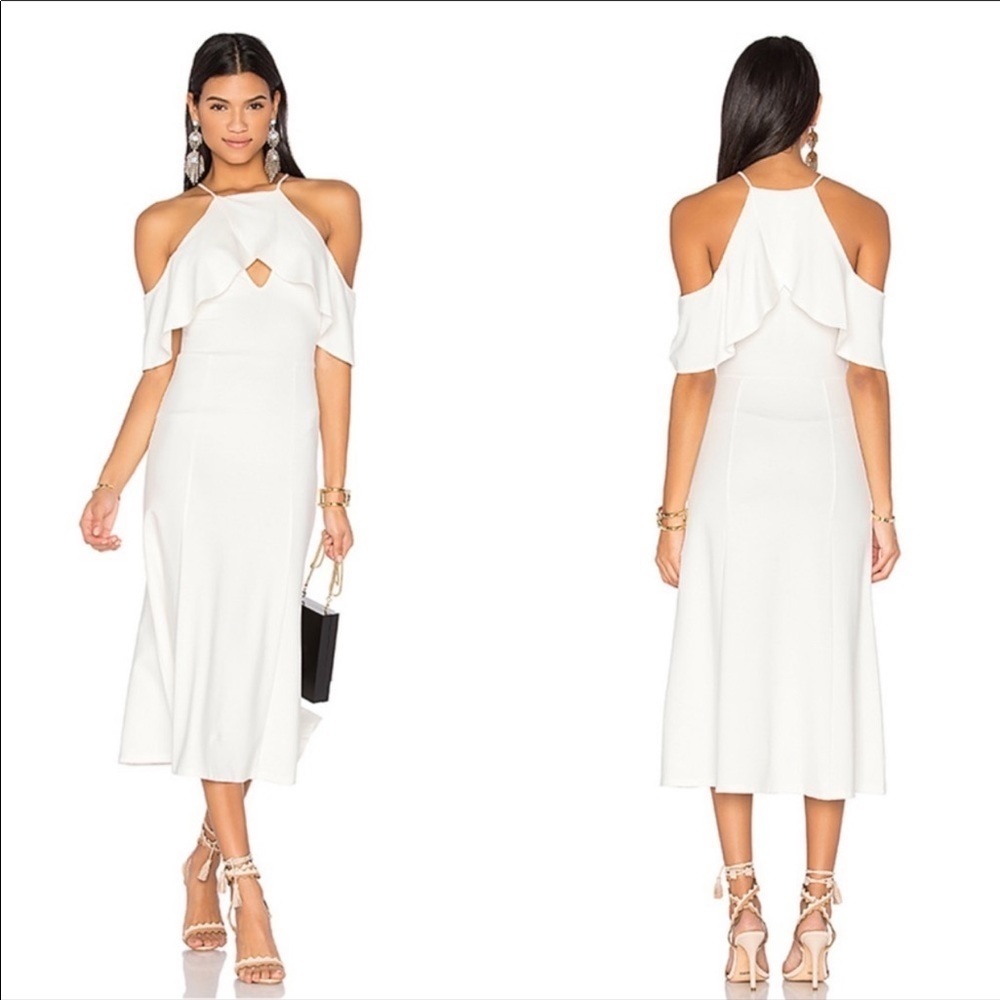 LPA revolve | 161 cold shoulder midi dress